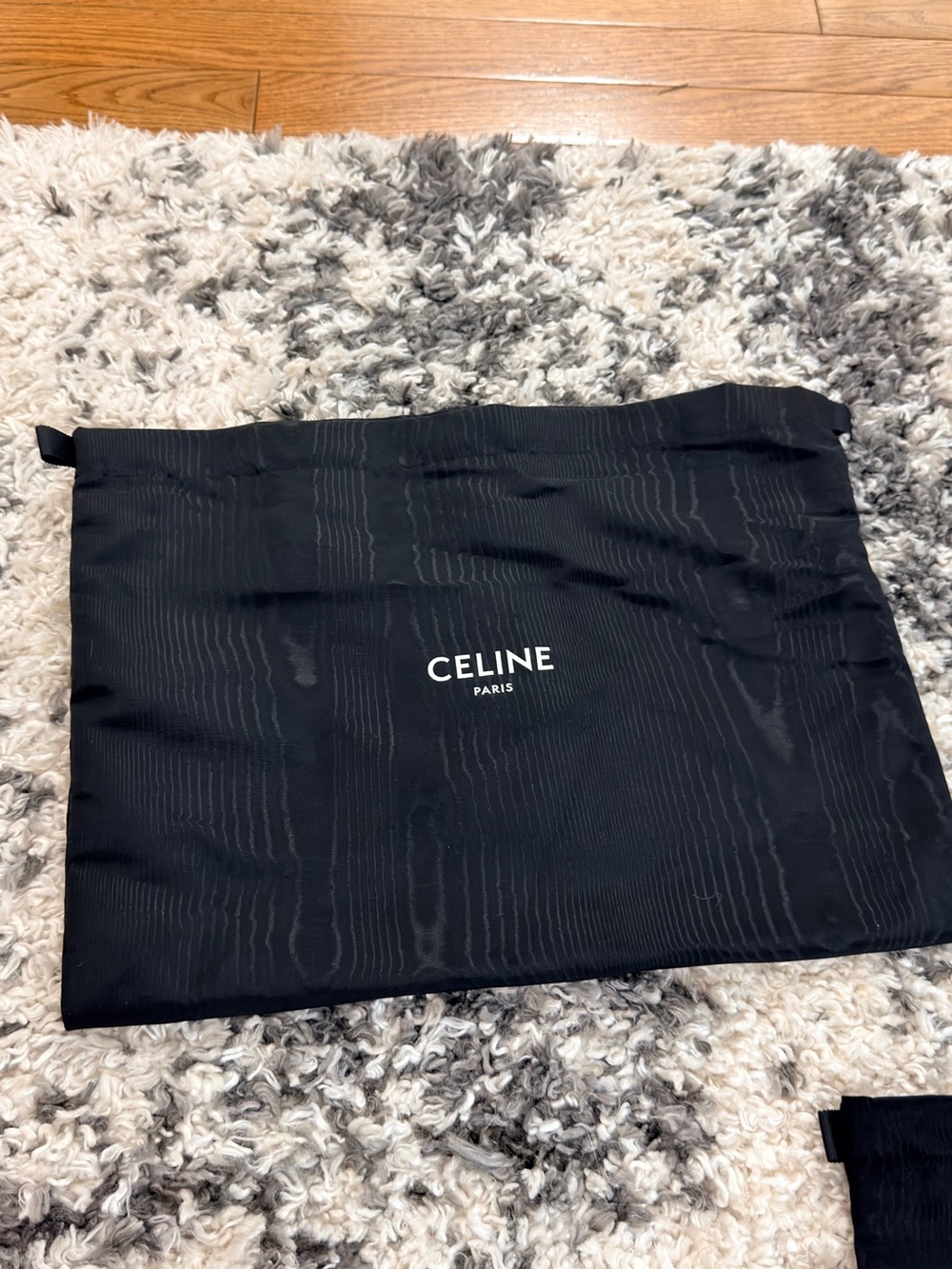 Celine Black Dust Bag with White Logo